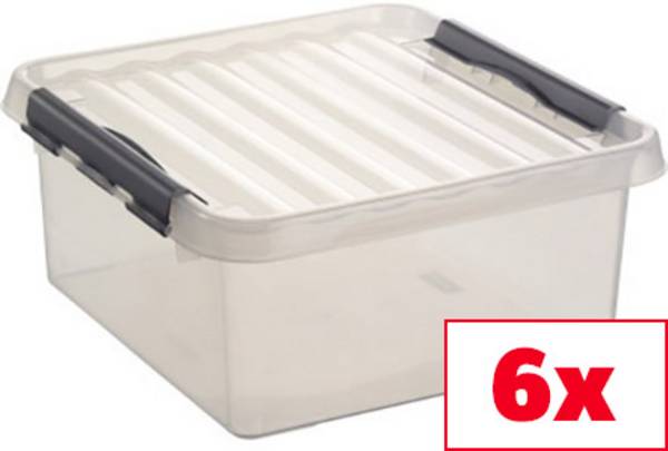 Helit úložný box Sunware Q-line priehľadná 18 l (š x v x h) 40 x 18 x 40 cm 6 ks