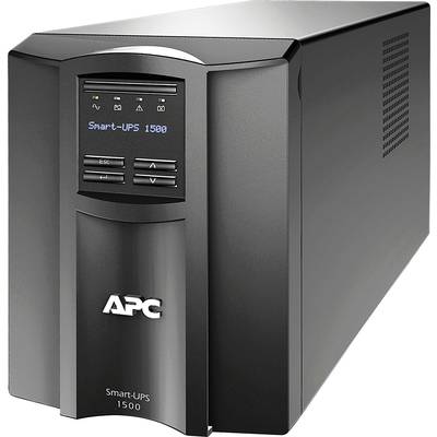 Nepretržitý zdroj napájania APC Smart-UPS 1500. Čierne púzdro s ovládacím panelom a indikátormi na prednej strane.