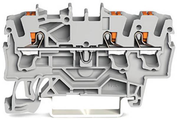 WAGO 2202-1301 priechodná svorka 5.20 mm pružinové pripojenie sivá 100 ks