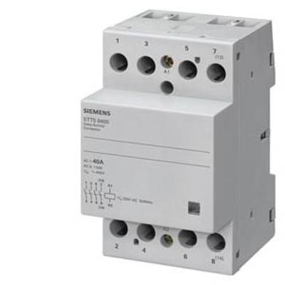 Spínač Siemens, model '5TT5 840', 16A, 250V AC. Biele púzdro so šiestimi svorkami a popisom na prednej strane.