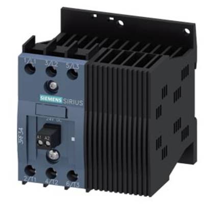 Čierne a modré elektrické zariadenie s nápisom 'Siemens Sirius', používané v priemyselných riadiacich systémoch.