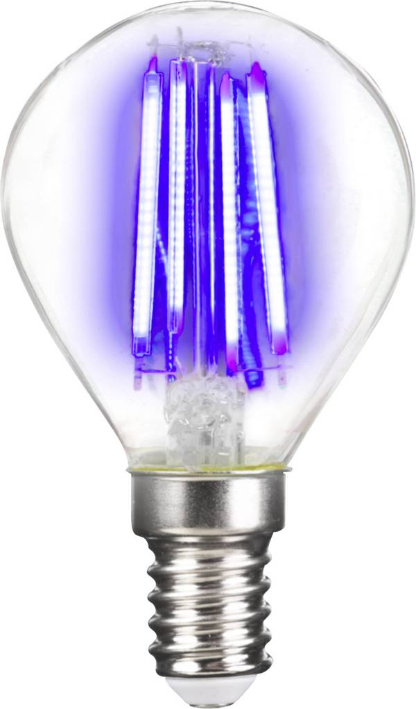 LightMe LM85311 LED  En.trieda 2021 G (A - G) E14 kvapkový tvar 4 W modrá (Ø x v) 45 mm x 78 mm vlákno 1 ks