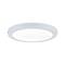 Okrúhle, biele stropné svietidlo s jednoduchým, moderným dizajnom, vhodné do interiéru.