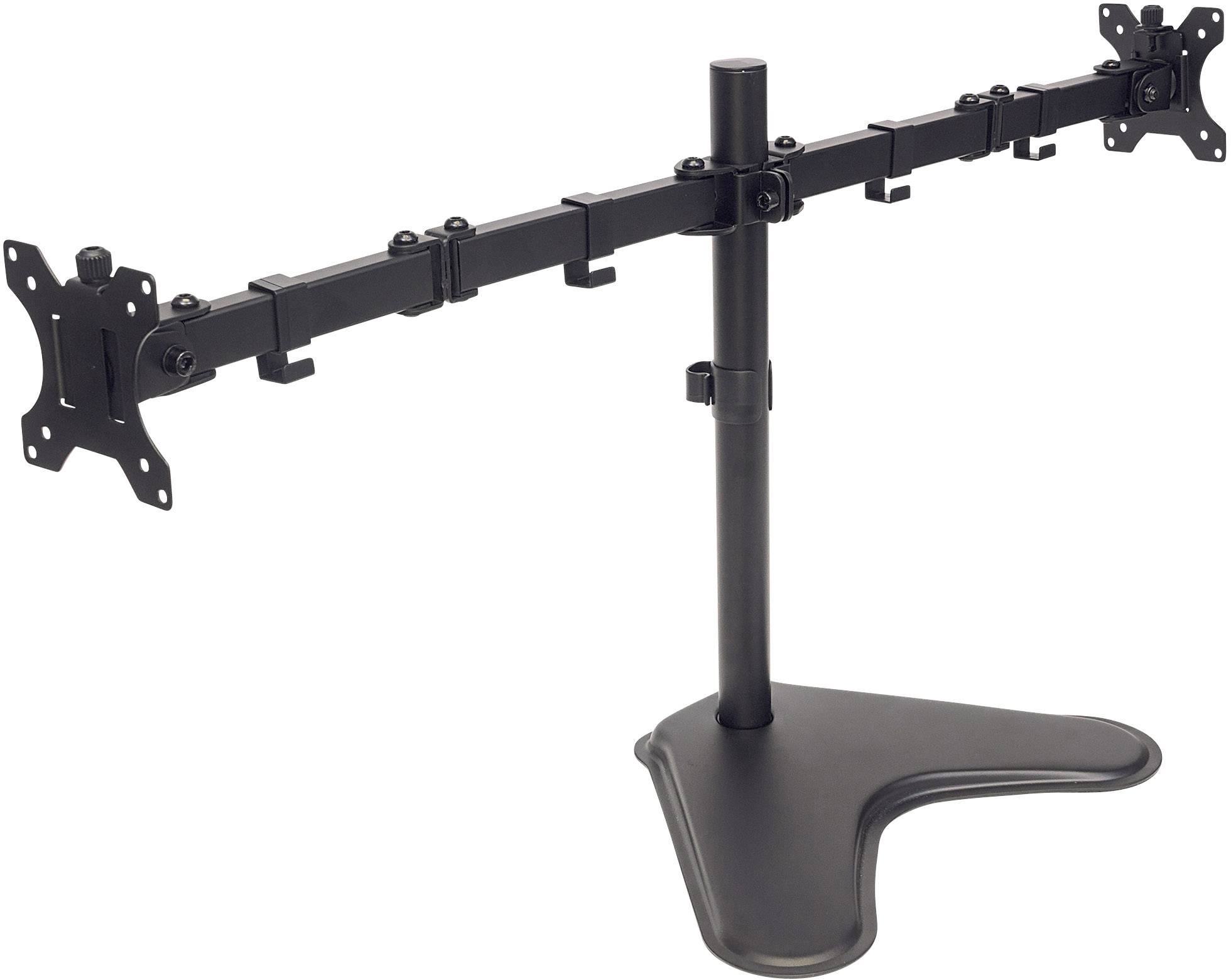 Nastaviteľný stojan na monitor s dvoma držiakmi pre obrazovky, vhodný na ergonomické zlepšenie pracovného prostredia.