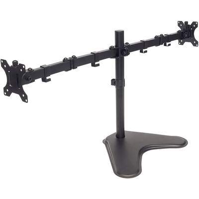 Nastaviteľný stojan na monitor s dvoma držiakmi pre obrazovky, vhodný na ergonomické zlepšenie pracovného prostredia.