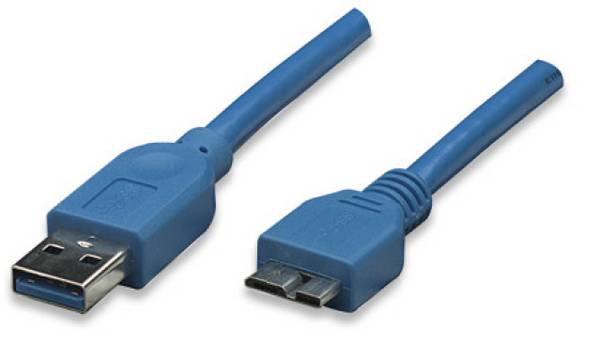 TECHly USB kábel USB 3.2 Gen1 USB-A zástrčka, USB Micro-B 3.0 zástrčka 2.00 m modrá pozlátené kontakty ICOC-MUSB3-A-020