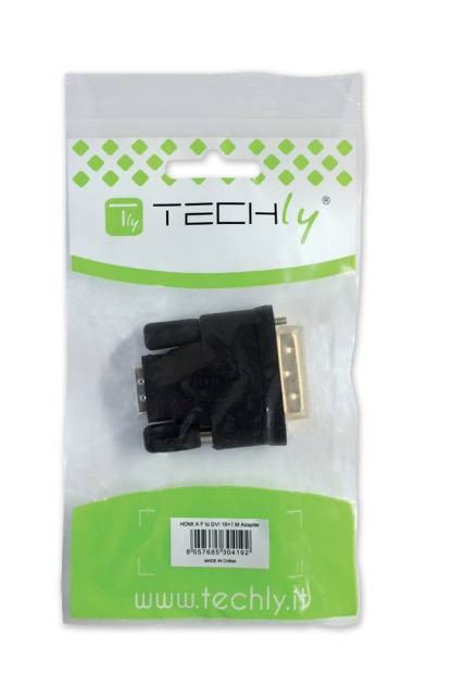 TECHly IADAP-HDMI-651 HDMI / DVI adaptér [1x HDMI zástrčka - 1x DVI zástrčka 18+1-pólová] čierna 0 mm-1