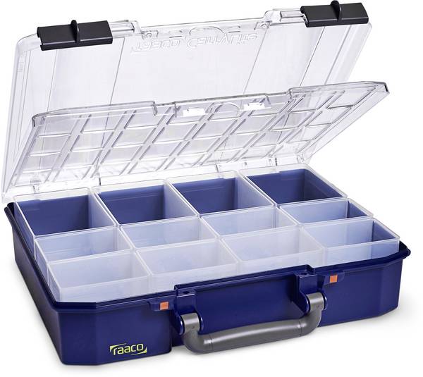 raaco CarryLite 80 4x8-12 DLU kufrík na súčiastky (d x š x v) 278 x 337 x 82 mm Priehradiek: 12 pevné rozčlenenie