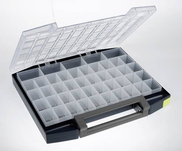 raaco Boxxser 55 5x10-45 kufrík na súčiastky (d x š x v) 361 x 421 x 55 mm Priehradiek: 45   Obsah 1 ks