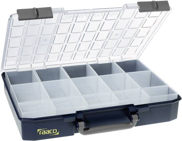 raaco CarryLite 80 5x10-15 kufrík na súčiastky (d x š x v) 330 x 413 x 79 mm Priehradiek: 15 vrátane rukoväte Box