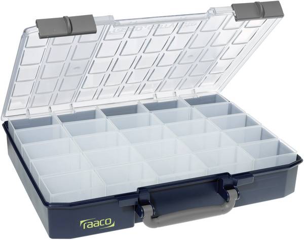 raaco CarryLite 80 5x10-25 kufrík na súčiastky (d x š x v) 413 x 413 x 79 mm Priehradiek: 25 vrátane rukoväte