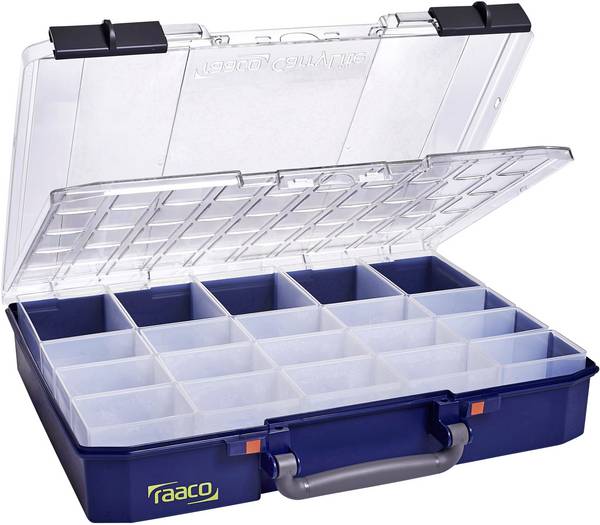 raaco CarryLite 80 5x10-20 DLU kufrík na súčiastky (d x š x v) 330 x 413 x 82 mm Priehradiek: 20 vrátane rukoväte Box