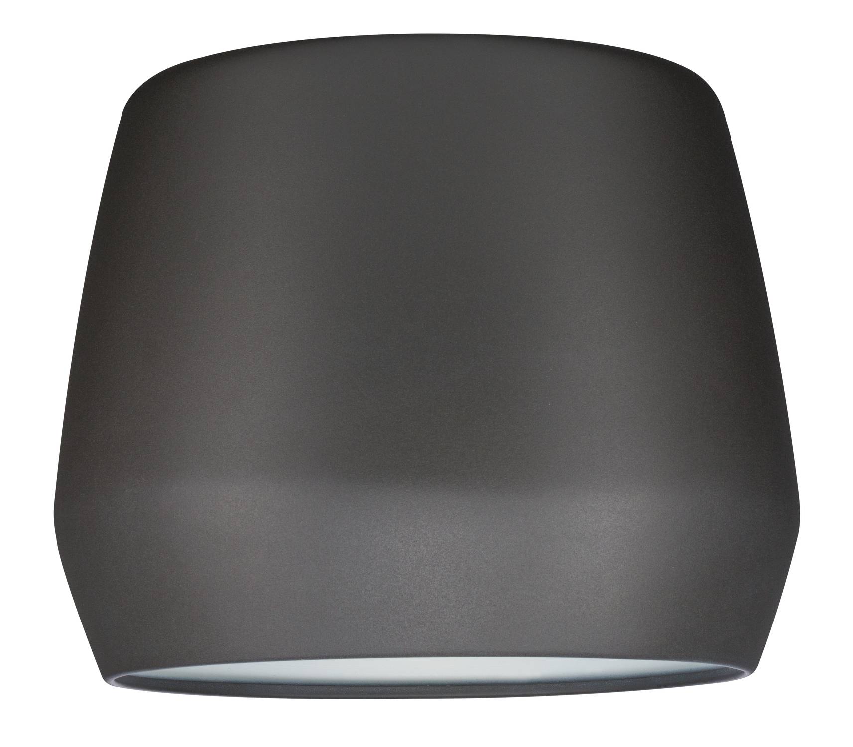 Tmavosivé, jednoduché svietidlo s hladkým povrchom, vhodné pre moderné interiéry.