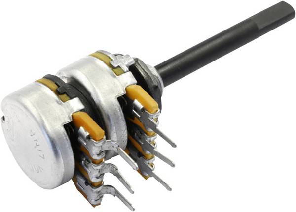 OMEG PC2G16BU CEP F22 F:35 B10K, PC2G16BU CEP F22 F:35 B10K otočný potenciometer, stereo, 0.12 W, 10 kΩ, 1 ks