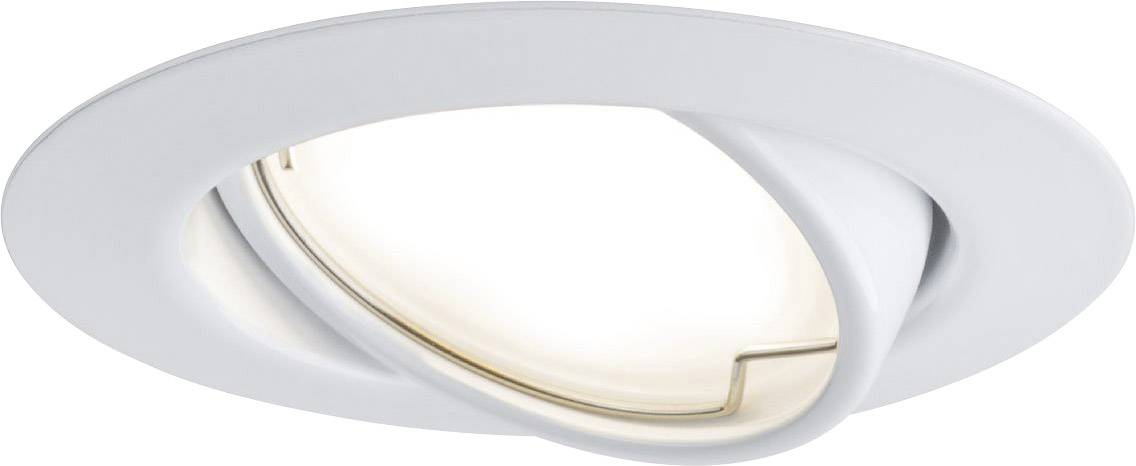 Biela stropná lampa s otočným kruhovým dizajnom, ktorá rovnomerne rozptyľuje mäkké svetlo. Ideálna pre moderné interiéry.