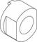 Technický výkres valcového objektu s obdĺžnikovou základňou a vystupujúcim prvkom hore.