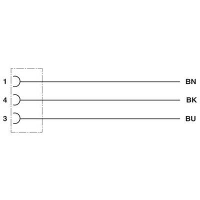 Diagram znázorňuje tri horizontálne línie, každá s číslami 1, 4, 3 vľavo a skratkami BN, BK, BU vpravo.