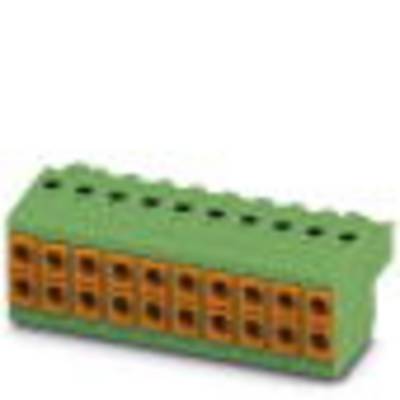 Zelený svorkovnicový blok so štyrmi oranžovými svorkami, používaný pre elektrické prepojenia v elektronických obvodoch.