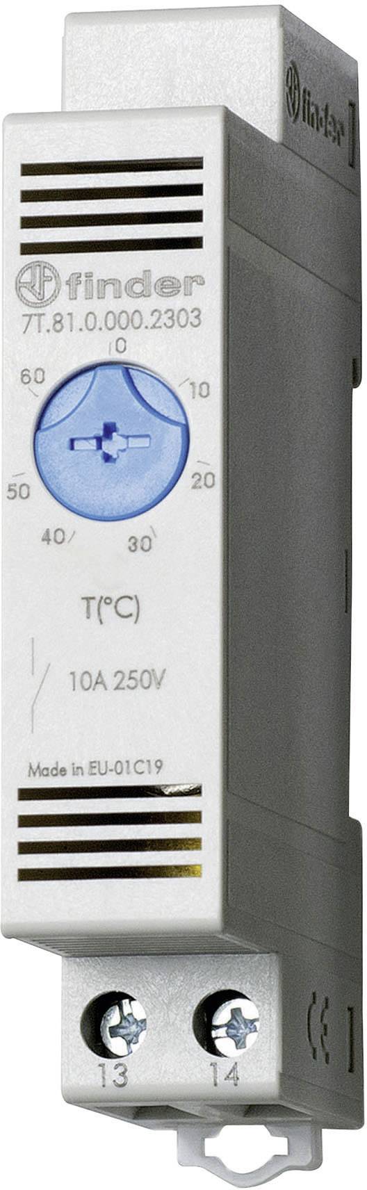 Finder Thermostaat voor schakelkastverwarming 7T.81.0.000.2303 250 V/AC 1x NO (l x b x h) 88.8 x 17.5 x 47.8 mm 1 stuk(s) afbeelding