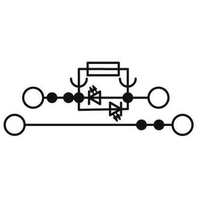 Schematický diagram znázorňuje elektronický obvod s diódami, odpormi a spínačmi, ktorý predstavuje logickú alebo riadiacu funkciu.