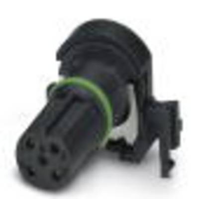 Čierny elektrický konektor s viacerými kontaktmi a zeleným tesniacim krúžkom, pravdepodobne určený pre automobilové aplikácie.