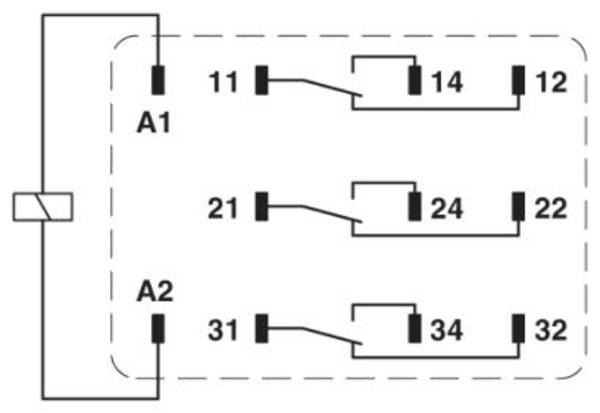 Phoenix Contact REL-PR3- 24AC/3X21 priemyselné relé, 1 ks