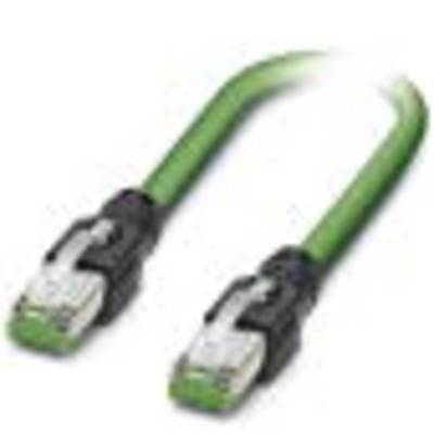 Zelený ethernetový kábel s dvomi RJ45 konektormi na oboch koncoch.