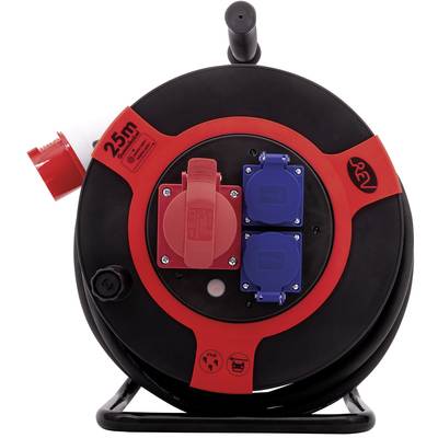 REV 0010315612 káblový bubon 25.00 m čierna CEE zástrčka 16 A 5-pólová