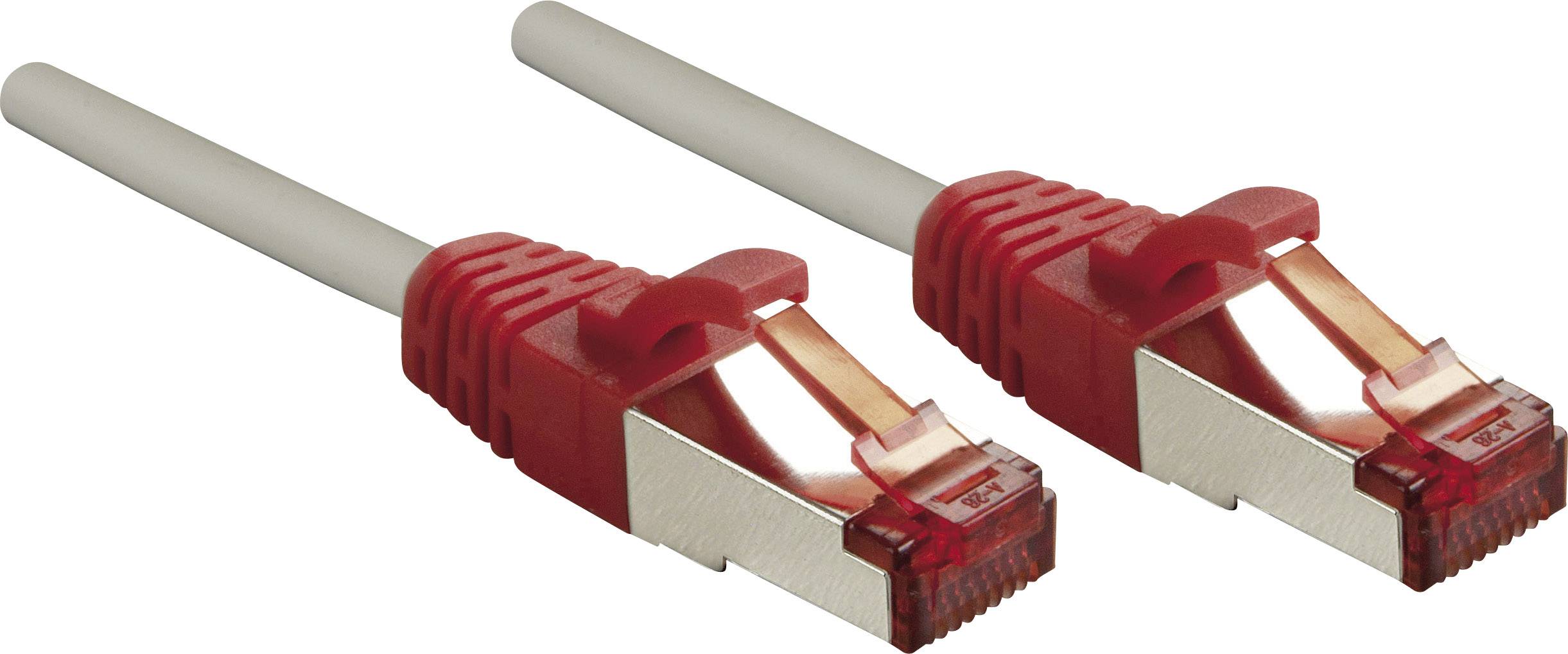 Dva červené ethernetové sieťové káble s RJ45 konektormi na bielom pozadí.