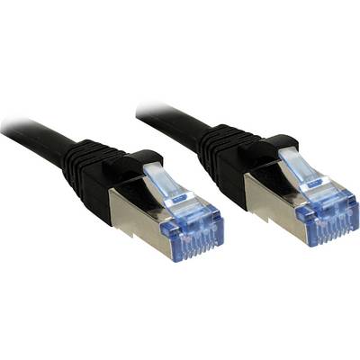 Dva čierne ethernetové káble s modrými konektormi.
