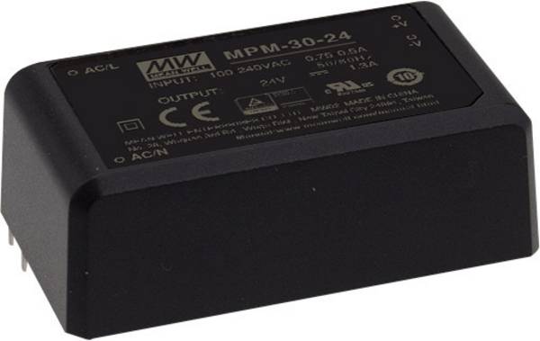 MEAN WELL MPM-30-24 sieťový zdroj AC/DC do DPS 24 V/DC 1.3 A
