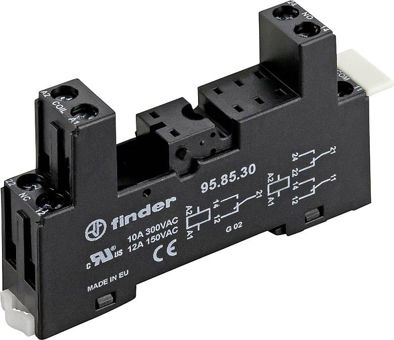 Finder 95.85.30 Zoccolo per relè Finder 40.51, Finder 40.52, Finder 40.62 (L x L x A) 81.9 x 15.5 x 46.8 mm 1 pz.