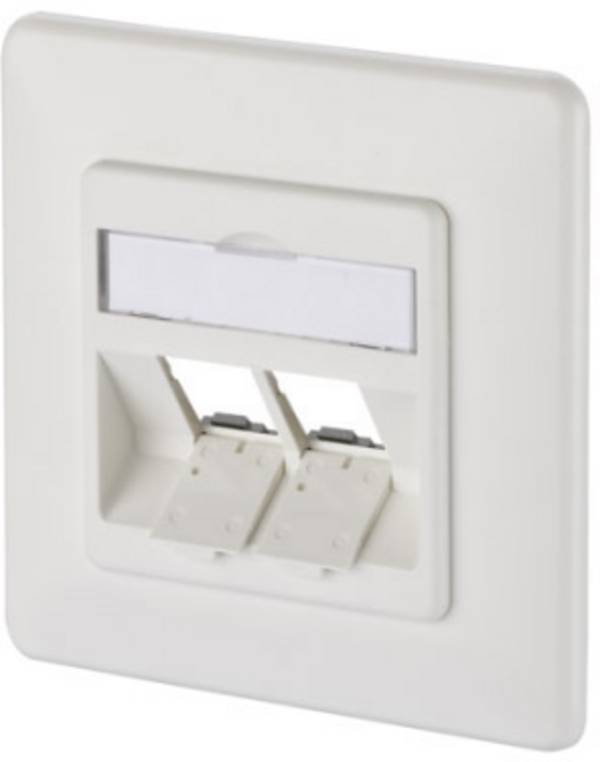 Metz Connect 130B20D21002KE sieťová zásuvka pod omietku panel s čelnou doskou a rámčekom neopatrené špecifikáciou 2 porty čisto biela (RAL 9010)