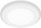 Biela, okrúhla stropná lampa s plochým dizajnom, vhodná do moderných interiérov.