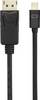 Renkforce Mini-DisplayPort / DisplayPort káblový adaptér Mini DisplayPort konektory, Konektor DisplayPort 1.50 m čierna RF-4538174 pozlátené kontakty Kábel DisplayPort