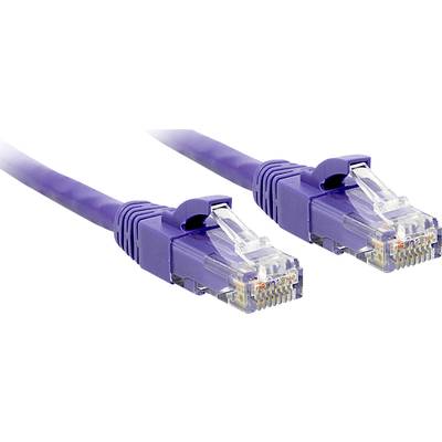 Dva fialové ethernetové káble s RJ45 konektormi, ktoré sa používajú na sieťové pripojenia.