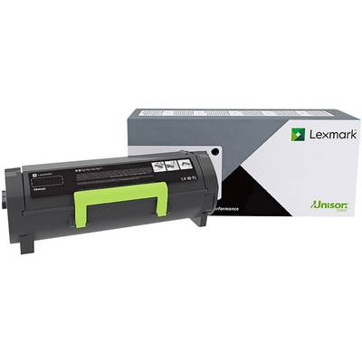 Atramentová kazeta Lexmark so zelenou rukoväťou stojí pred obalom s logom Lexmark.