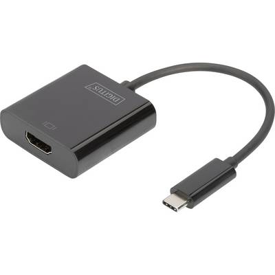 Čierny adaptér s HDMI portom a USB-C konektorom, vhodný na prepojenie zariadení s rôznymi rozhraniami.