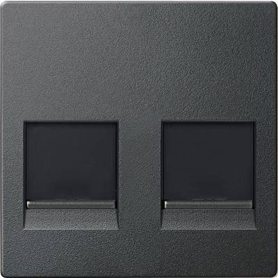 Dvojitá zásuvka v čiernom matnom prevedení s minimalistickým dizajnom. Vhodná do moderných interiérov.