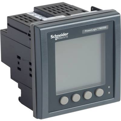 Digitálny merací prístroj od Schneider Electric, model PowerLogic PM5500, s šedým krytom a štyrmi tlačidlami na prednej strane.