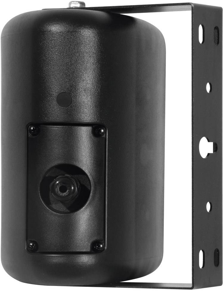 Čierne púzdro s kruhový otvorom, namontované na kovovom ráme, pravdepodobne elektronické zariadenie alebo snímač.