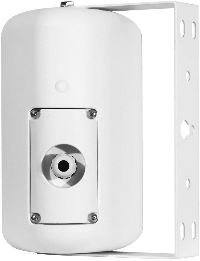 Biely valcovitý kontajner s namontovaným držiakom, pravdepodobne vodná nádrž alebo bojler, pripevnený na konzole.