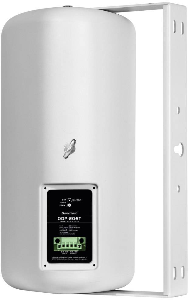 Biely valcovitý tlakový kontajner s nástennými držiakmi a digitálnym ovládacím panelom dole.