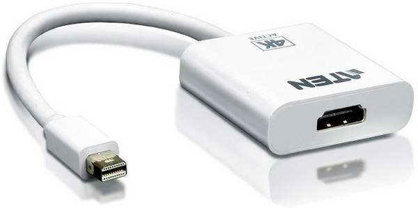 ATEN VC981-AT DisplayPort / HDMI adaptér [1x mini DisplayPort zástrčka - 1x HDMI zásuvka] biela Aktívne so zosilnením signálu 10.00 cm