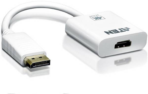 ATEN VC986-AT DisplayPort / HDMI adaptér [1x zástrčka DisplayPort - 1x HDMI zásuvka] biela Aktívne so zosilnením signálu 10.00 cm