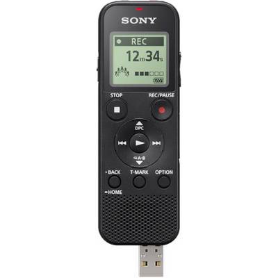 Digitálny audiorekordér od Sony s USB portom. Na displeji je zobrazené 'REC 12m34s', čo indikuje aktuálny čas nahrávania.