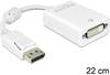 Delock 61765 DisplayPort / DVI adaptér [1x zástrčka DisplayPort - 1x DVI zásuvka 24+5-pólová] biela s feritovým jadrom 12.00 cm