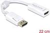 Delock 61767 DisplayPort / HDMI adaptér [1x zástrčka DisplayPort - 1x HDMI zásuvka] biela s feritovým jadrom 12.00 cm