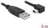 Delock USB kábel USB 2.0 USB-A zástrčka, USB Mini-B zástrčka 5.00 m čierna 82684