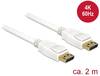 Delock DisplayPort prepojovací kábel Konektor DisplayPort, Konektor DisplayPort 2.00 m biela 84877 pozlátené kontakty Kábel DisplayPort